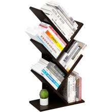 Tree Bookshelf Bookcase 5 Tier Free Standing Wood Book Rack Display Organizer Shelves Space-Saving Use for CDs  Albums Books in Living Room Office