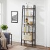 VASAGLE ALINRU 5-Tier Bookshelf Industrial Bookcase and Storage Rack Wood Look Accent Furniture with Metal Frame 22.1 x 13.3 x 67.7 Inches Rustic Brown