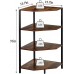 VECELO 4-Tier Corner Bookcase Floor Standing Bookshelf Storage Shelf Unit Rack 31 in Plant Stand for Home Office Living Room Kitchen Small Space Brown