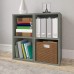 Way Basics 2-Shelf Cube Book Case Vinyl LP Record Album Storage Tool-Free Assembly and Uniquely Crafted from Sustainable Non Toxic zBoard Paperboard Grey