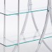 X-Motif Bookcase with Floating Style Glass Shelves Chrome and Clear