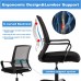 BHUTAN Home Office Chair Height Adjustable Upholstered Mesh Swivel Computer Office Ergonomic Desk Chair with Lumbar Support,Low-Back with Armrest