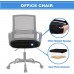 BHUTAN Home Office Chair Height Adjustable Upholstered Mesh Swivel Computer Office Ergonomic Desk Chair with Lumbar Support,Low-Back with Armrest