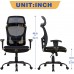 Big and Tall Office Chair Ergonomic Office Chair 400lbs Wide Seat Executive Desk Chair with Lumbar Support Adjustable Armrest Headrest High Back Mesh Computer Chair Rolling Swivel Task ChairBlack
