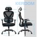 Ergonomic Office Chair KERDOM Home Desk Chair Comfy Breathable Mesh Task Chair High Back Thick Cushion Computer Chair with Headrest and 3D Armrests Adjustable Height Home Gaming Chair Black-F