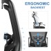 Ergonomic Office Chair with Footrest Support LMIKAF High Back Desk Chair with 5D Padded Armrest Lumbar Support Thick Seat Cushion and Adjustable Headrest 135° Rocking Mesh Computer Chair