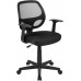 Flash Furniture Flash Fundamentals Mid-Back Black Mesh Swivel Ergonomic Task Office Chair with Arms
