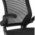 Flash Furniture Mid-Back Black Mesh Ergonomic Drafting Chair with Adjustable Foot Ring and Flip-Up Arms