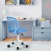 FurnitureR Computer Desk Chair Swivel Armless Mesh Task Office Chair Adjustable Home Children Study Adjustable Height & Lumbar Support Blue …
