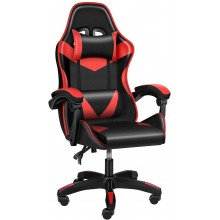 Gaming Chair Racing Office Computer Ergonomic Video Game Chair Backrest and Seat Height Adjustable Swivel Recliner with Headrest and Lumbar Pillow Esports Chair Black