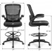 Giantex Drafting Chair High Back Office Chairs with Footrest Ring Flip-Up Armrest Height Adjustable Executive Desk Chair Ergonomic Mesh Computer Task Chair Lumbar Support Tall Office Chair 1