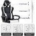 High Back Gaming Chair PC Office Chair Racing Computer Chair Task PU Desk Chair Ergonomic Swivel Rolling Chair with Lumbar Support Headrest for Back Pain Women Adults Gamer White