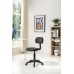 Hodedah Armless Low-Back Adjustable Height Swiveling Task Chair with Padded Back and Seat in Black