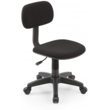 Hodedah Armless Low-Back Adjustable Height Swiveling Task Chair with Padded Back and Seat in Black
