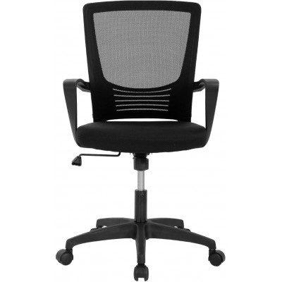 Home Office Chair Ergonomic Desk Chair Mesh Computer Chair Lumbar Support Modern Executive Adjustable Rolling Swivel Chair Comfortable Mid Black Task Chair Black