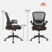 Home Office Chair Ergonomic Desk Chair Mesh Computer Chair Swivel Rolling Executive Task Chair with Lumbar Support Arms Mid Back Adjustable Chair for Men Adults Black