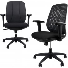 Home Office Desk Chair Premium Ergonomic Office Chair Office Task Chair with Up-Down Adjustment Arms Removable and Washable Fabric Backrest Cover Swivel Tilt Comfortable Chair with PA Wheel Black
