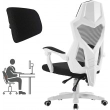 HOMEFUN Ergonomic Office Chair High Back Executive Desk Chair Adjustable Comfortable Task Chair with Armrests with Lumbar Support White