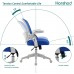 Horshod Ponyo Office Chair Ergonomic Desk Chair Breathable Mesh Computer Chair with Flip up Armrests Adjustable Mid Back Swivel Task Chair for Home Office and Conference Room Blue