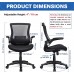 iCoudy Ergonomic Mesh Office Chair Mid Back Swivel Desk Chair Black Computer Chair with Flip-Up Armrests Lumbar Support Adjustable Height Task Chairs