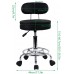 KKTONER PU Leather Rolling Stool Mid-Back with Footrest Height Adjustable Office Computer Home Drafting Swivel Task Chair with Wheels Black