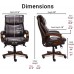 La-Z-Boy Big and Tall Trafford Executive Office AIR Technology High Back Ergonomic Chair with Lumbar Support Brown Bonded Leather