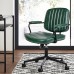 Leather Office Chair Leather Desk Chair Mid Century Office Chair Medern Desk Chair Home Office Chair with Wheels and Arms Green