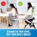 MediChair Kneeling Chair – Cross Legged Posture Chair – Comfortable and Ergonomic Office Chair – Side Back and Front Wheel Movement – Reduce Pain and Improve Posture – Posture Corrector Included