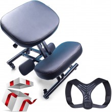 MediChair Kneeling Chair – Cross Legged Posture Chair – Comfortable and Ergonomic Office Chair – Side Back and Front Wheel Movement – Reduce Pain and Improve Posture – Posture Corrector Included