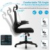 Moppson Ergonomic Office Chair High Back Mesh Desk Chair with Adjustable Headsrest Rolling Swivel Home Office Desk Chairs with Flip-Up Armrest Tilt Function Lumbar Support Soft Thick Seat Cushion