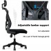 Moppson Ergonomic Office Chair High Back Mesh Desk Chair with Adjustable Headsrest Rolling Swivel Home Office Desk Chairs with Flip-Up Armrest Tilt Function Lumbar Support Soft Thick Seat Cushion