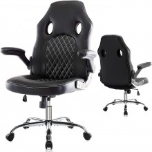 Office Chair Ergonomic Computer Gaming Chair PU Leather Comfortable Swivel Task Home Office Desk Chair High Back with Adjustable Padded Armrests