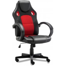 Office Chairs Gaming Chair Swivel Ergonomic Computer Desk Chair Adjustable Computer Chair with Swivel Back Support and PU Leather Armrest Home Work Desk Chairs with Mesh Padded Seat Red