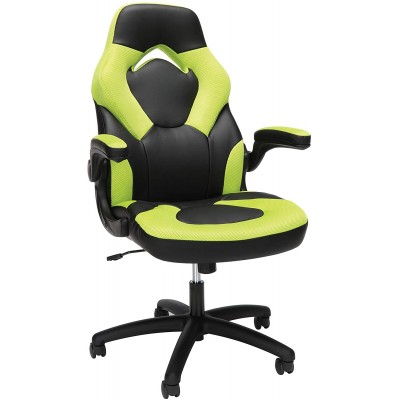 OFM Racing Style Bonded Leather Gaming Chair in Green