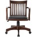 OSP Home Furnishings Deluxe Wood Bankers Desk Chair with Black Vinyl Padded Seat Espresso