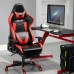 PatioMage Gaming Chair Ergonomic Office Chair Headrest Lumbar Support Comfortable High Back Adjustable Reclining Computer Chair with Footrest Desk Chair PU Leather Swivel Chair