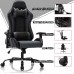 Reclining Gaming Chair Adjustable Back Angle and Arms High Back PU Leather E-Sports Racing Gamer PC Computer Desk Swivel Office Chair Grey