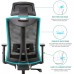 SIHOO Ergonomic Office Chair with Adjustable Lumbar Support and Armrests,Breathable Mesh Back and Padded Seat Desk Chair Computer Chair for Work Black