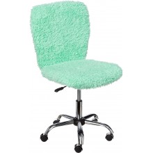 Urban Shop Faux Fur Rolling Task Chair Mint