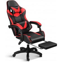 YSSOA Backrest and Seat Height Adjustable Swivel Recliner Racing Office Computer Ergonomic Video Game Chair Black Red