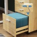 DEVAISE 3 Drawer Wood Mobile File Cabinet Rolling Filing Cabinet for Letter A4 Size Oak