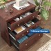 DEVAISE Lateral File Cabinet 3 Drawer Wood Storage Cabinet with Hanging Letter Legal Size File for Home Office Cherry
