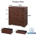DEVAISE Lateral File Cabinet 3 Drawer Wood Storage Cabinet with Hanging Letter Legal Size File for Home Office Cherry