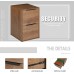 GREATMEET 2 Drawer Wood File Cabinet,Vertical Storage Filing Cabinet with Hanging Bars for Letter Size,Wooden Cabinet for Home Office Brown 15.17 L x 16.5 W x 24.14 H
