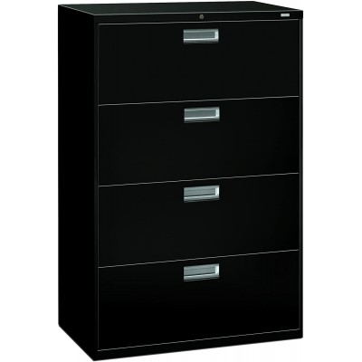 HON 4-Drawer Office Filing Cabinet 600 Series Lateral Legal or Letter File Cabinet 18D Black H684