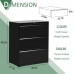 INVIE 3 Drawer Lateral File Cabinet for Home Office with Lock Metal Filing Cabinet Lockable Large Capacity Cabinets 2 Keys and 6 Adjustable Hanging Bars BlackEasy Assembly 40H35.4L17.7W inches