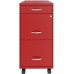 Lorell SOHO Box Mobile File Cabinet 26.5 x 14.3 x 18 in Red