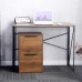 LUCYPAL 2 Drawer File Cabinet Wood Pressed Wood File Cabinets for Home Office,Vertical File Cabinet for Letter Size Brown