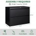 MIIIKO 2 Drawer Lateral File Cabinet with Lock Filing Cabinet for Home Office Easy Assemble Metal Storage File Cabinet for Hanging Files Letter Legal F4 A4 Size
