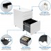 MOUNT-IT! Mobile File Cabinet with 3 Drawers | Under Desk Rolling Storage with Lock for Supplies Files and Materials Mobile Space Saving for Home and Office